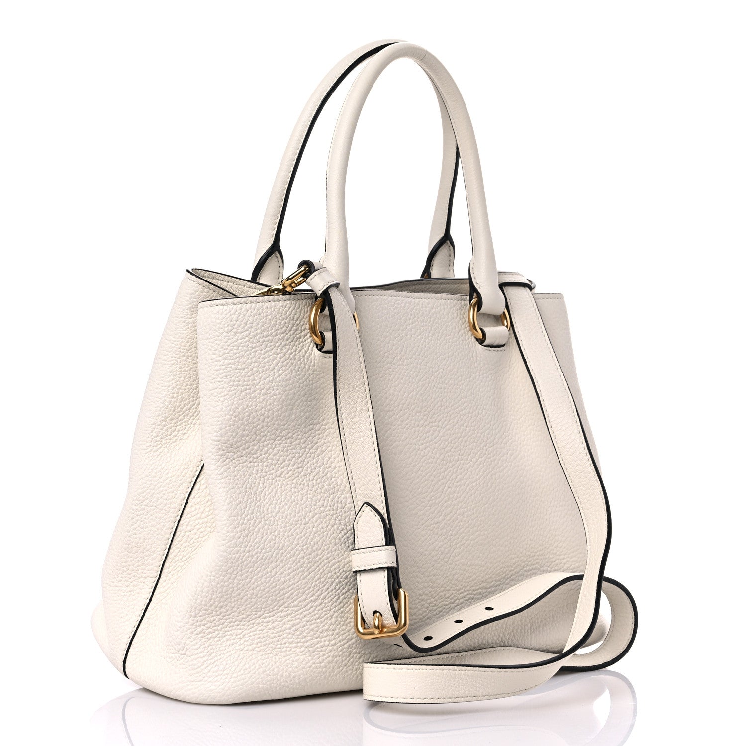 Prada Vitello Daino Shoulder Bag White 3 of 11