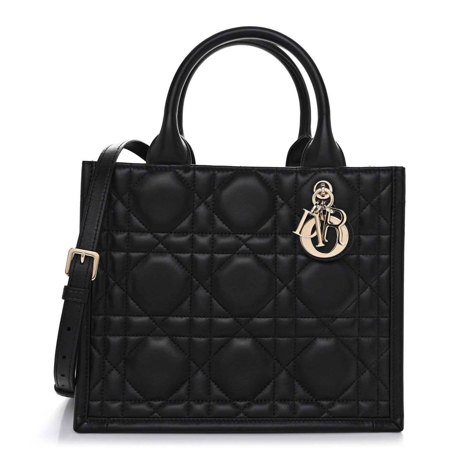 Christian Dior Calfskin Macro Cannage Small Book Tote Black 1 of 10