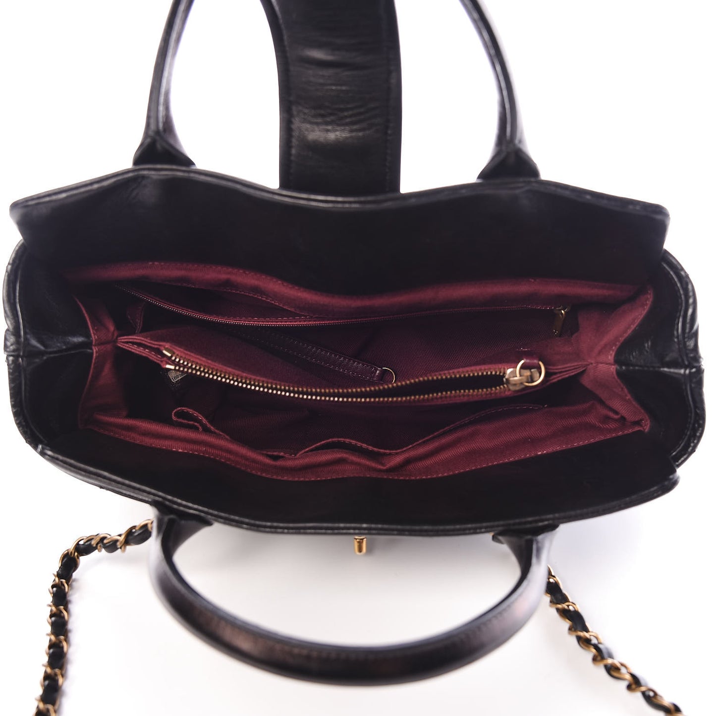 Glazed Calfskin Stingray Bindi CC Tote Black