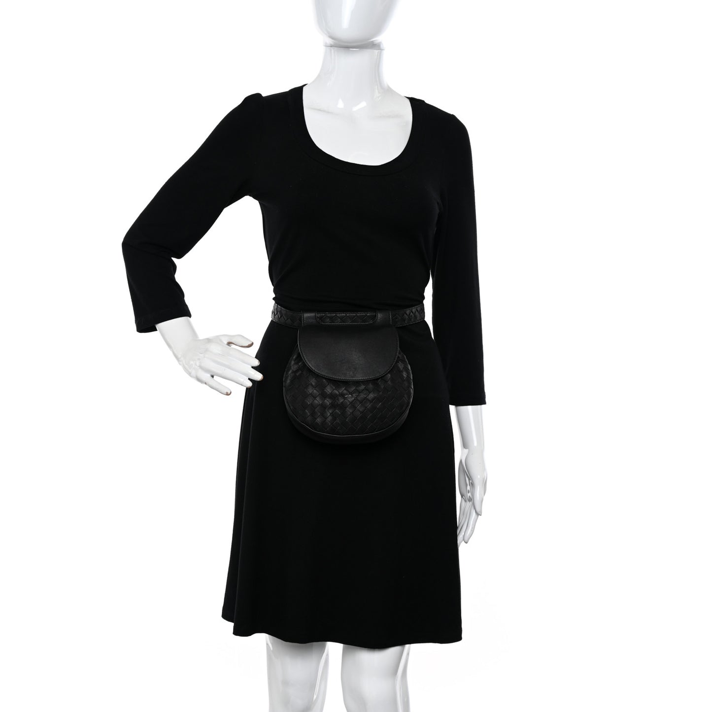 Nappa Intrecciato Belt Bag Nero Black