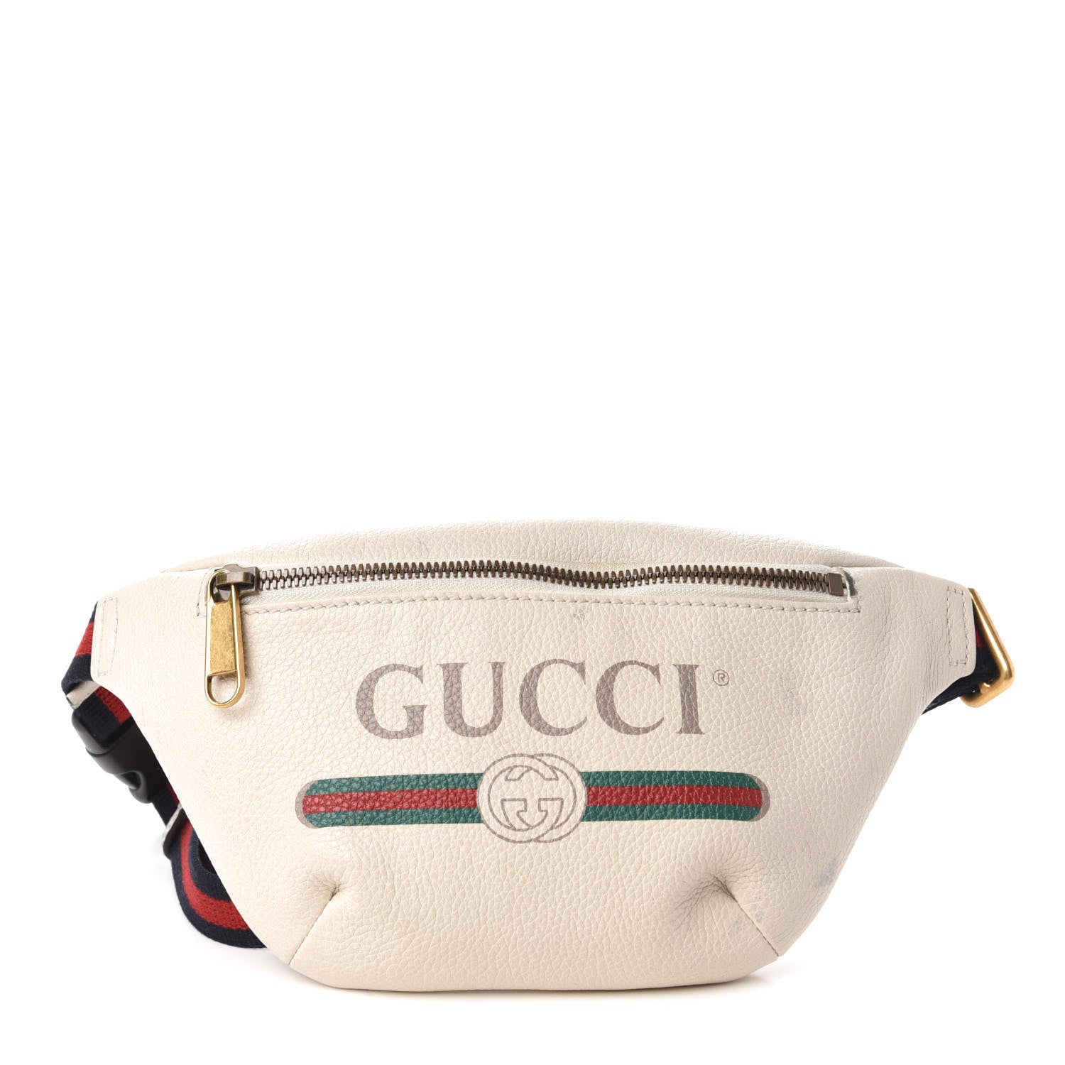 Gucci Grained Calfskin Small Logo Belt Bag White 1 of 11