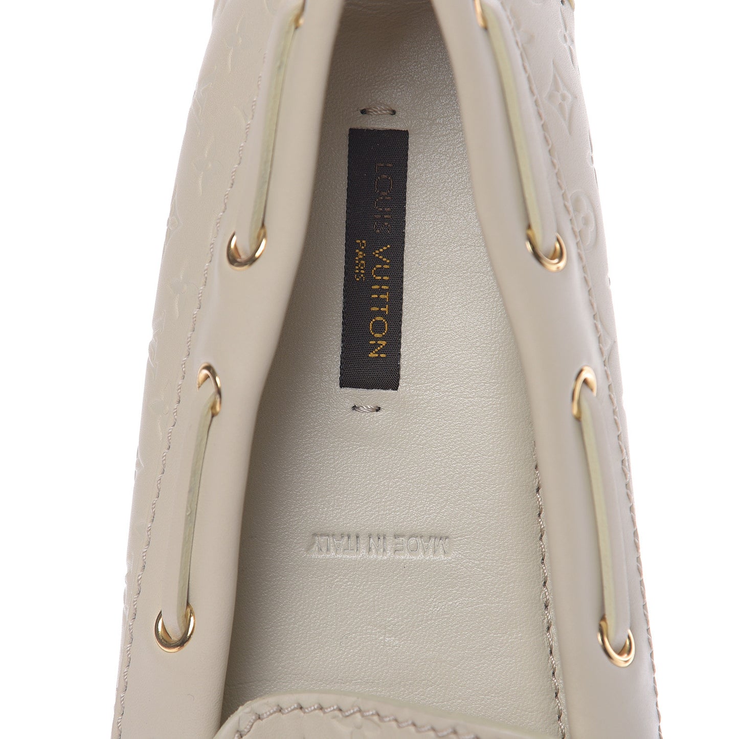 Monogram Embossed Gloria Loafer 36.5 Ivory