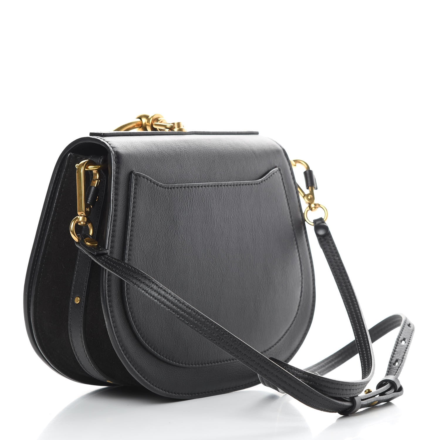 Chloe Calfskin Suede Medium Nile Bracelet Bag Black 3 of 10