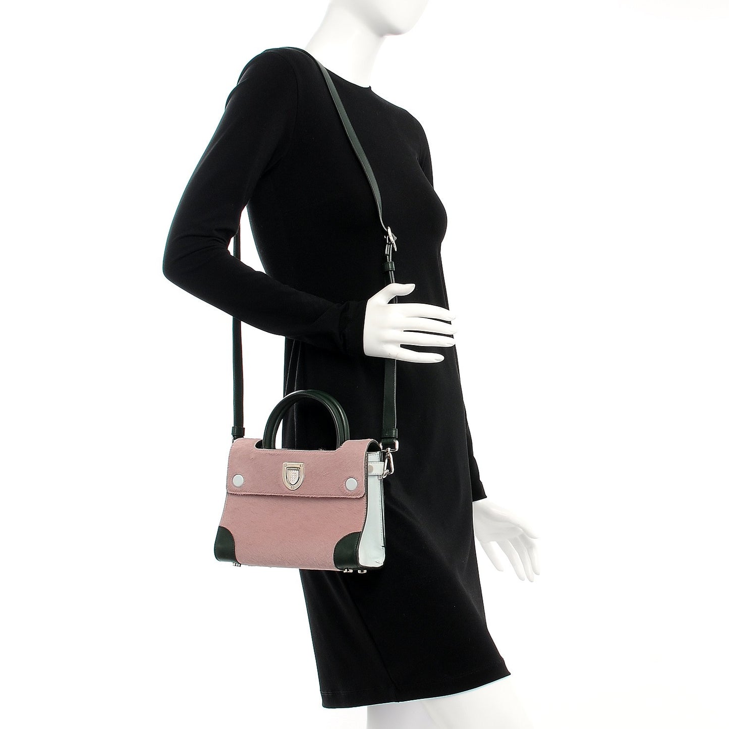 Calf Hair Calfskin Tri-Color Mini Diorever Flap Pink