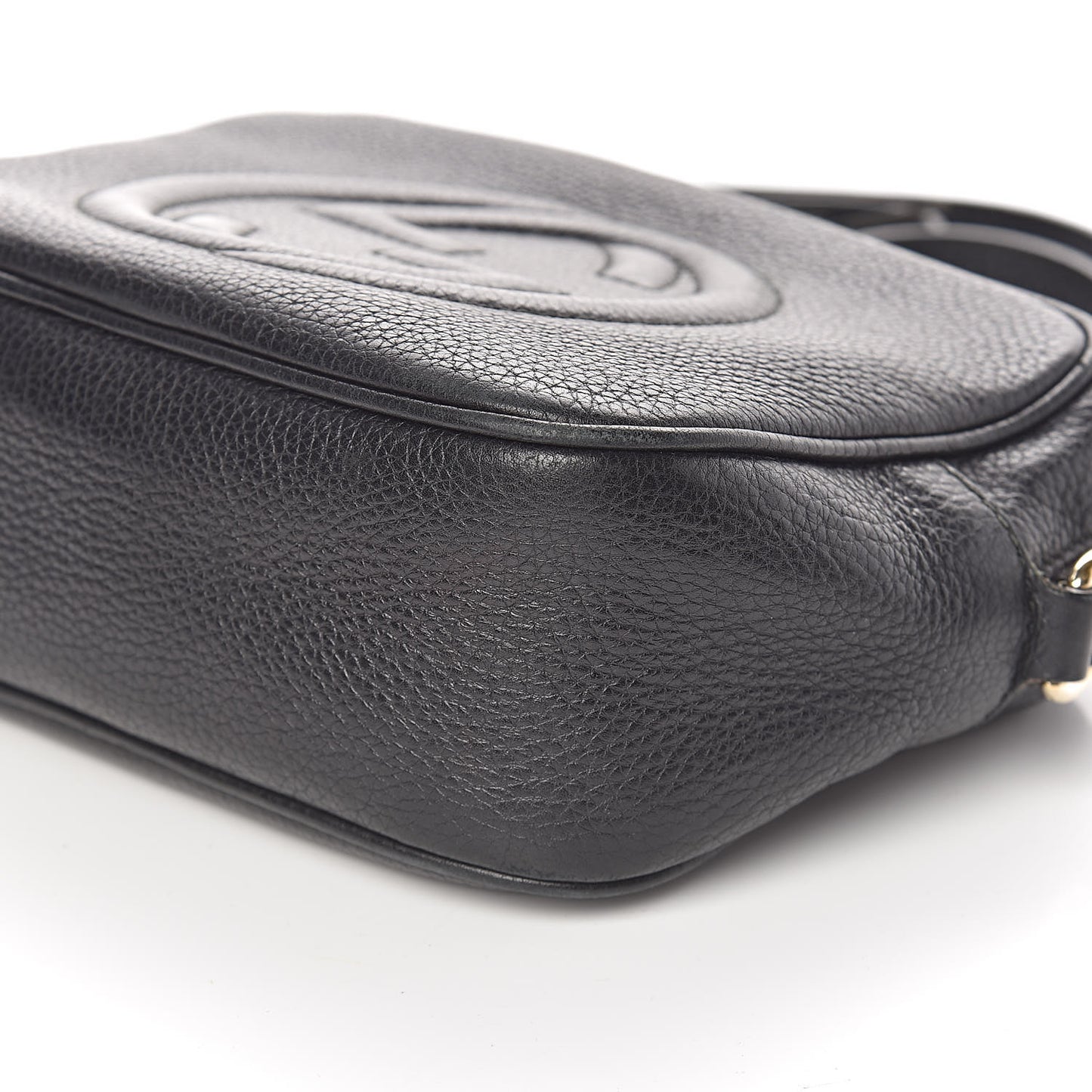 Pebbled Calfskin Small Soho Disco Bag Black