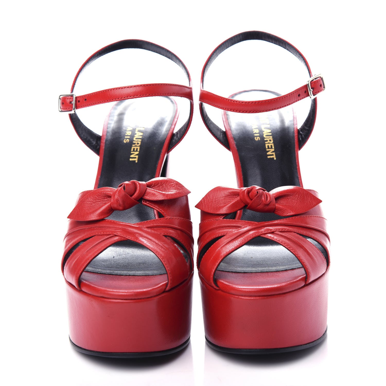 Saint Laurent Goatskin Candy 80 Platform Sandals 36 Red 2 of 11