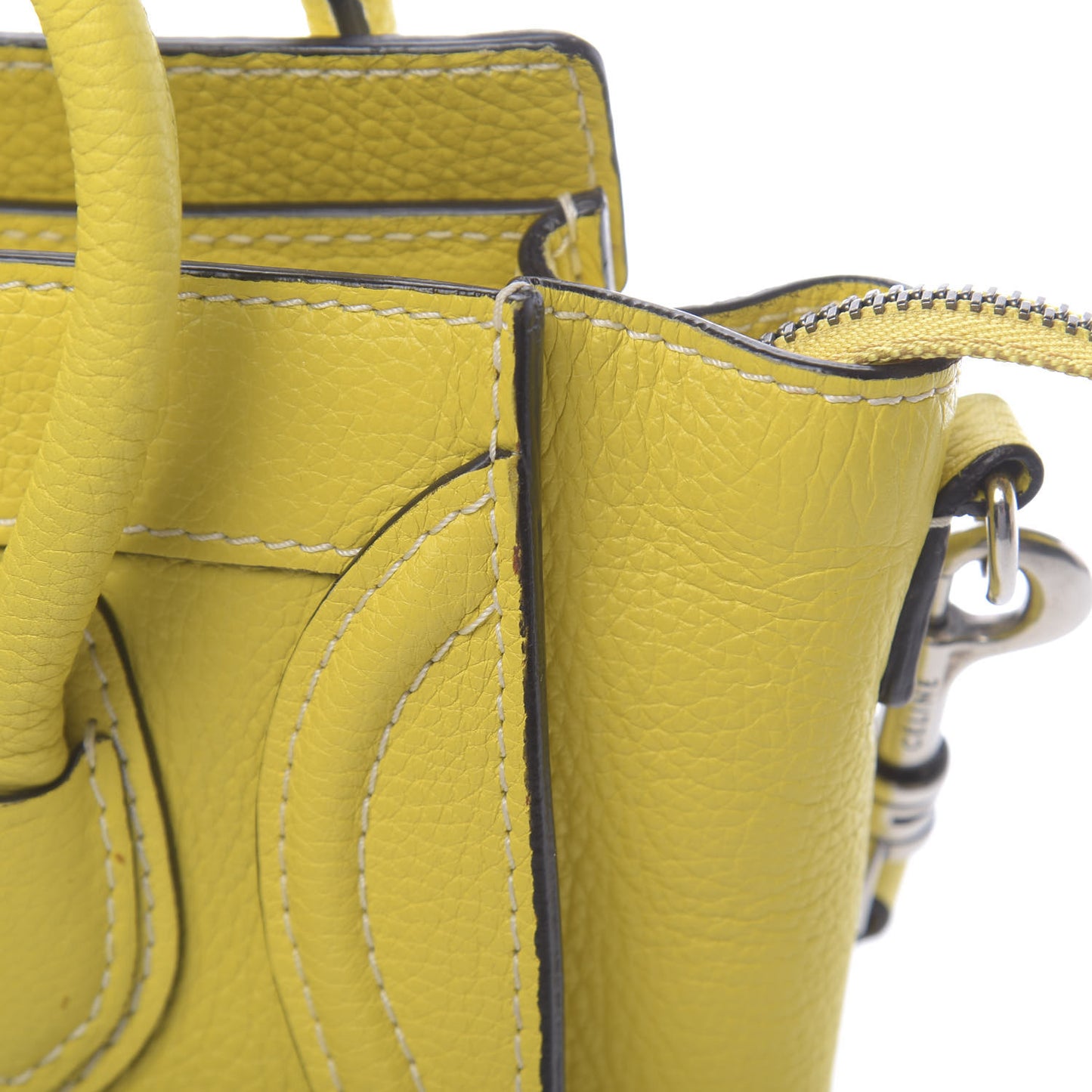 Drummed Calfskin Nano Luggage Citron