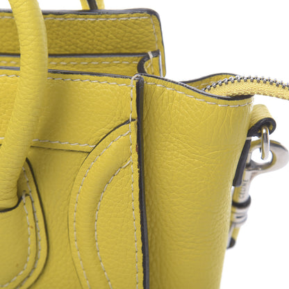 Celine Drummed Calfskin Nano Luggage Citron 6 of 20