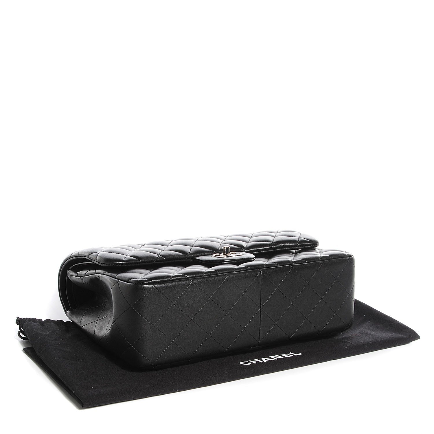 Chanel Lambskin Quilted Jumbo Double Flap Black 4 of 10