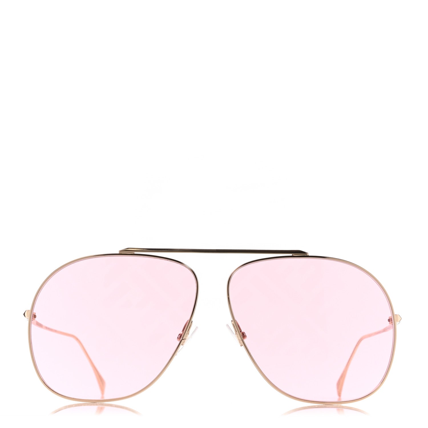 Fendi Metal FF Family Aviator Sunglasses FF0407/G/S Gold Pink 2 of 8