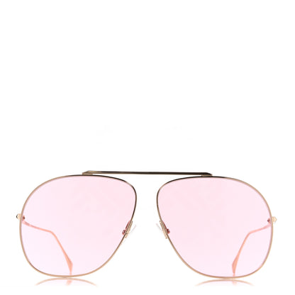 Fendi Metal FF Family Aviator Sunglasses FF0407/G/S Gold Pink 2 of 8