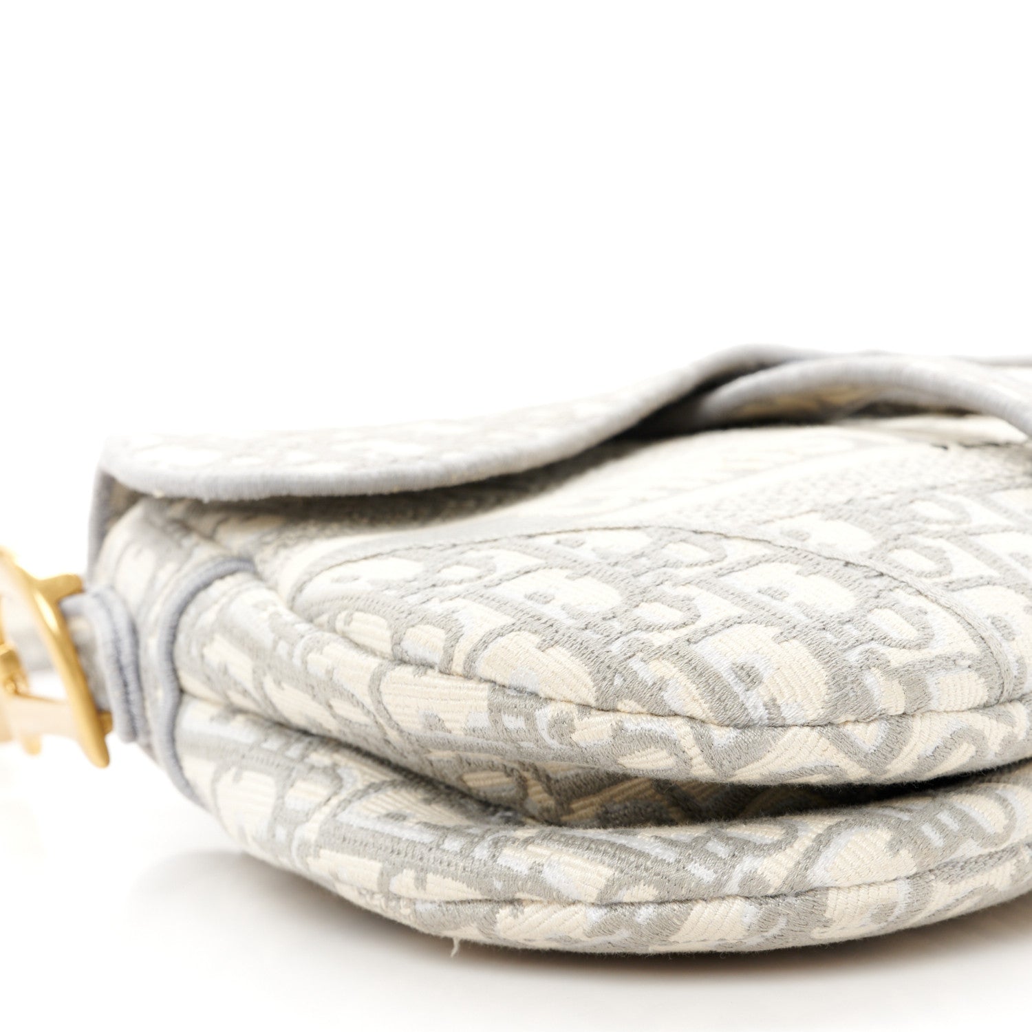 Christian Dior Oblique Embroidered Saddle Bag Gray 9 of 10