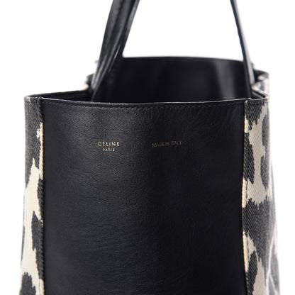 Celine Canvas Lambskin Leopard Print Vertical Cabas Black 9 of 14