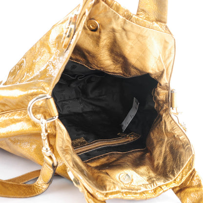 Gucci Patent Medium Hysteria Top Handle Bag Gold 6 of 8