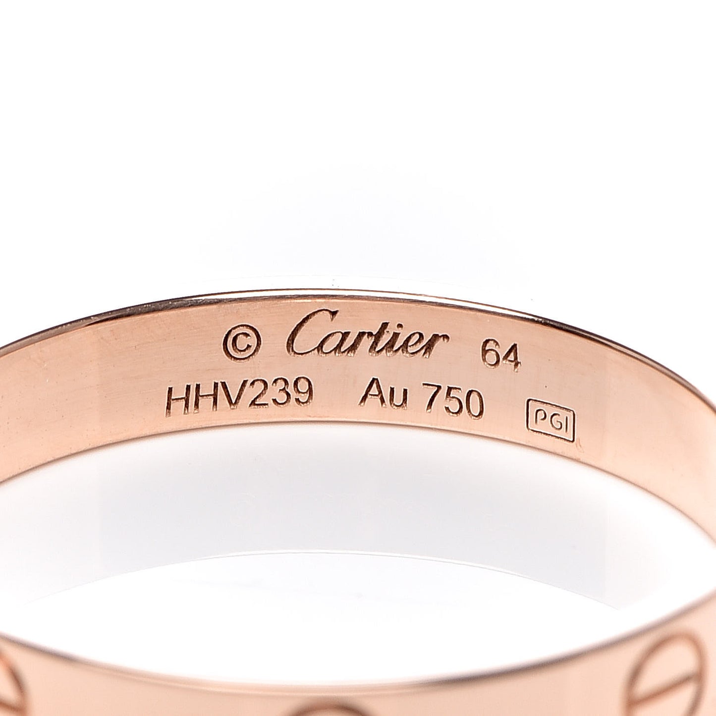18K Pink Gold 3.5mm LOVE Wedding Band Ring 64 10.75