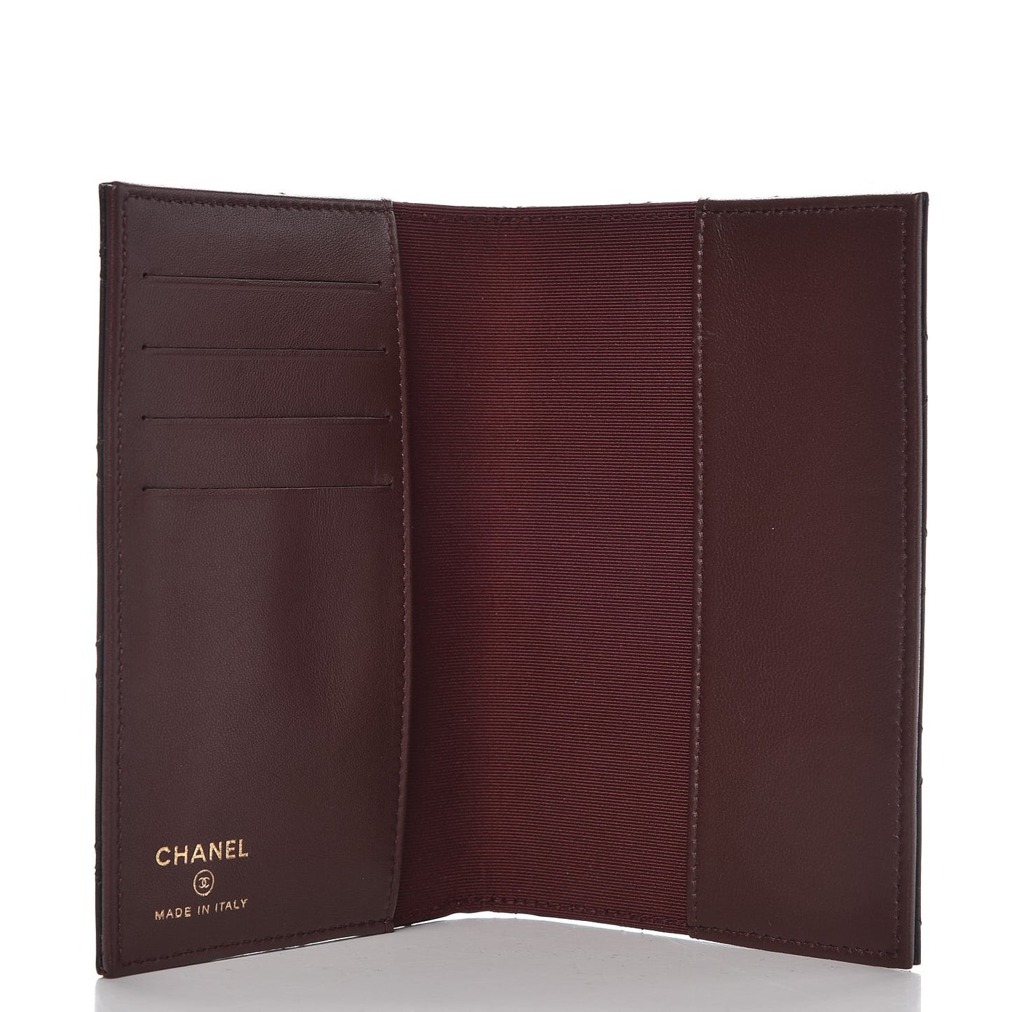 Lambskin Quilted Passport Holder Black