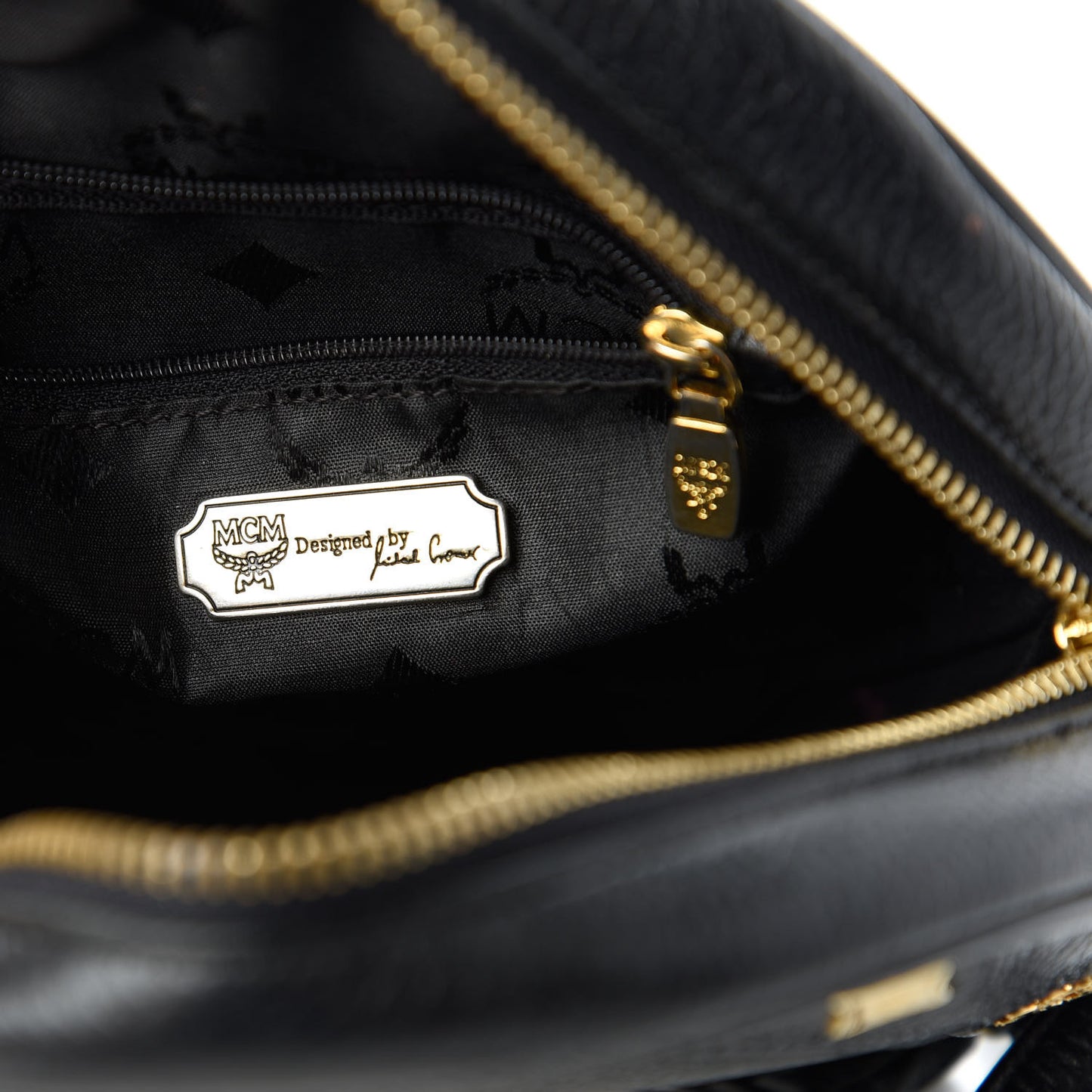 Grained Calfskin Studded Heritage Tambourine Black