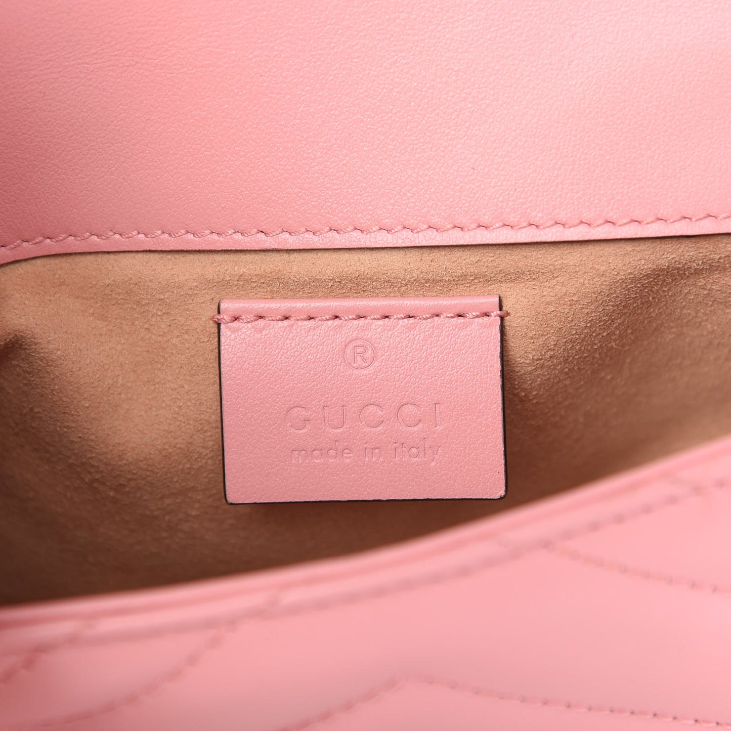 Calfskin Matelasse Super Mini GG Marmont Shoulder Bag Wild Rose