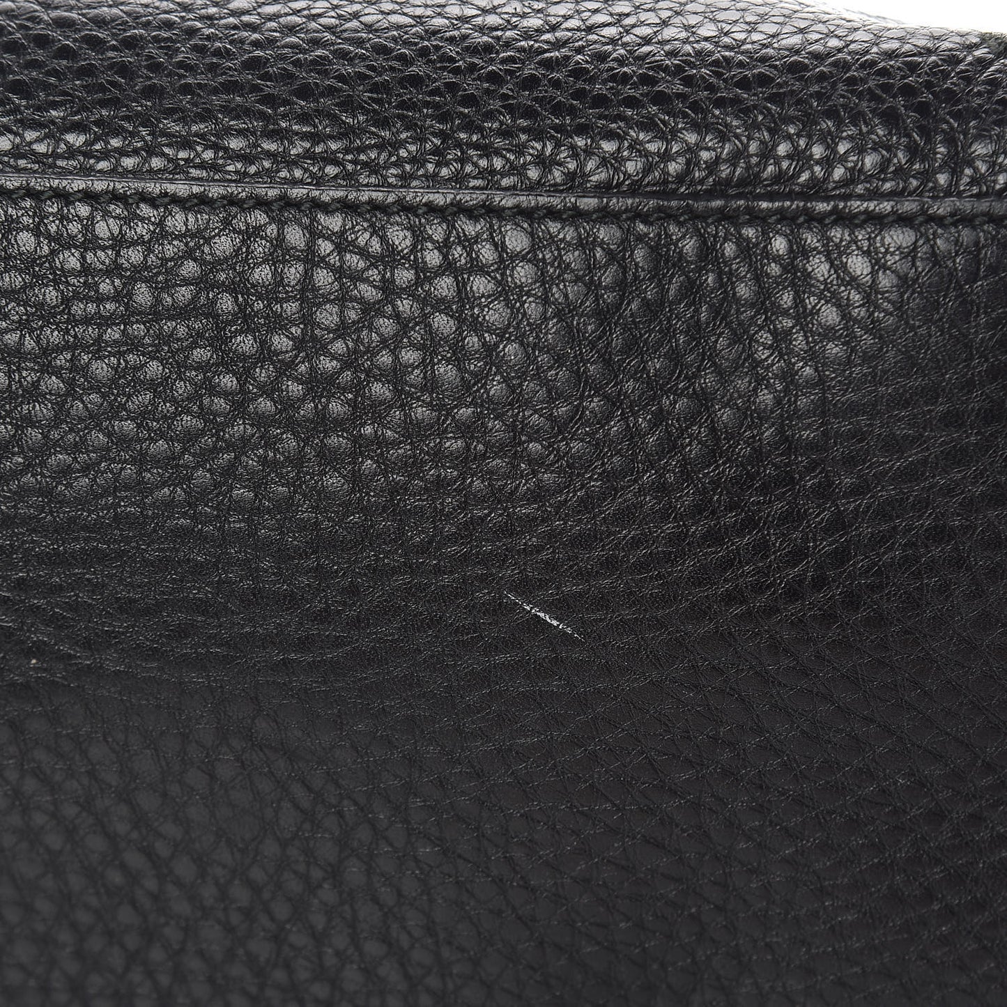 Pebbled Calfskin Medium Soho Chain Shoulder Bag Black