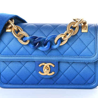Chanel Caviar Quilted Small Sunset On The Sea Flap Blue 8 of 10