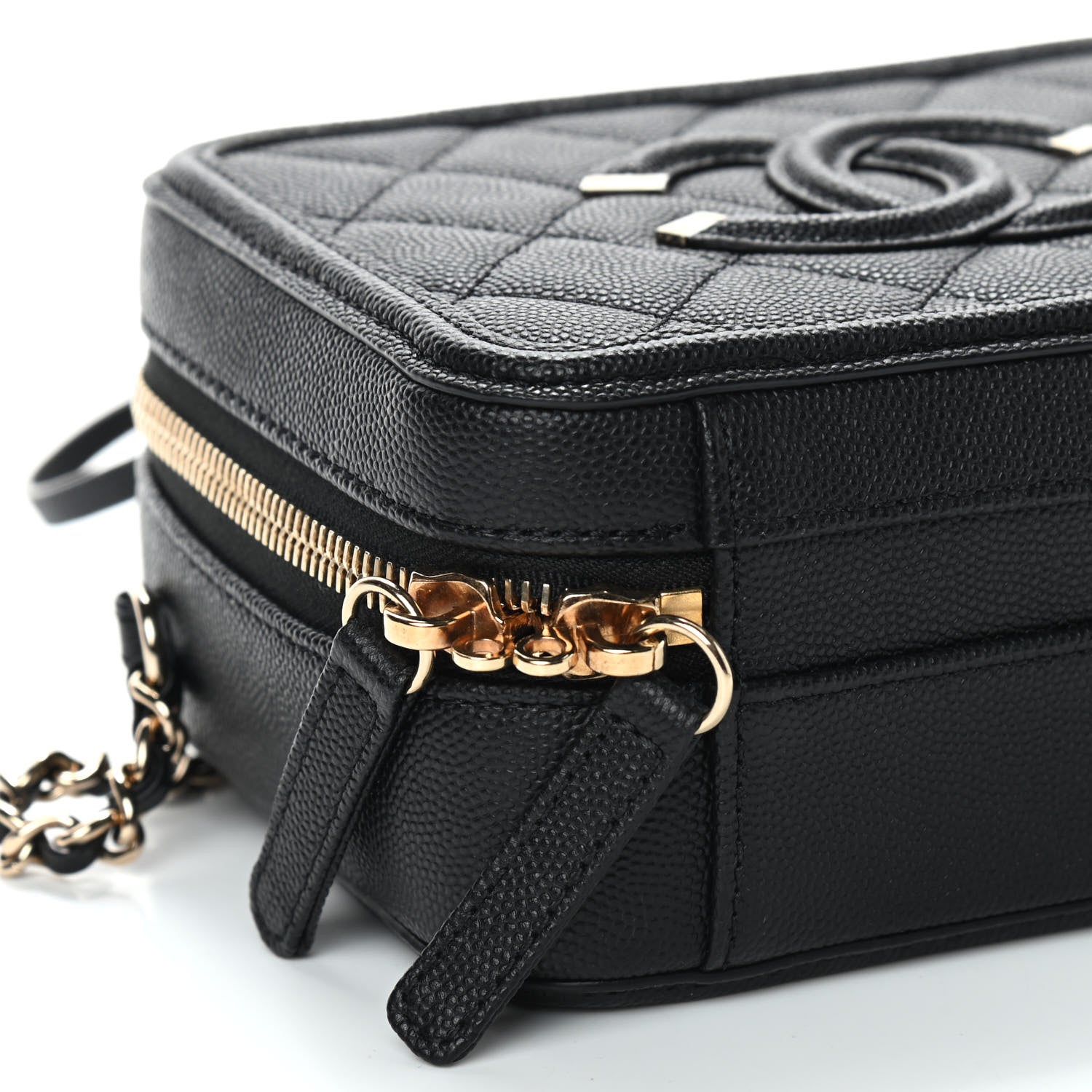 Chanel Caviar Quilted Small CC Filigree Vanity Case Black 8 of 9