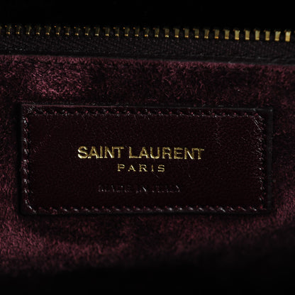 Saint Laurent Calfskin Crocodile Embossed Small Sac De Jour Bordeaux 6 of 7