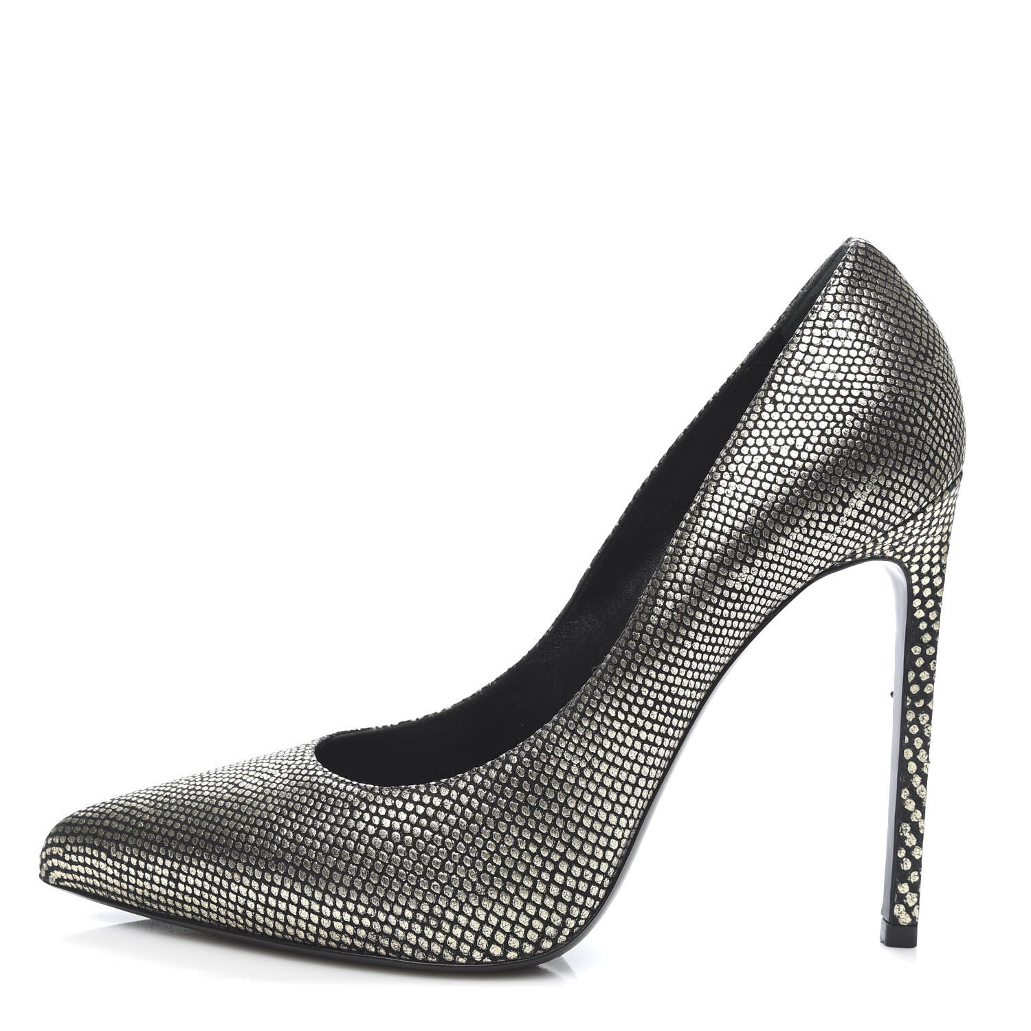 Saint Laurent Metallic Calfskin Paris 105 Escarpin Pumps 39 Gold 1 of 9