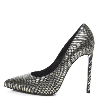 Saint Laurent Metallic Calfskin Paris 105 Escarpin Pumps 39 Gold 1 of 9
