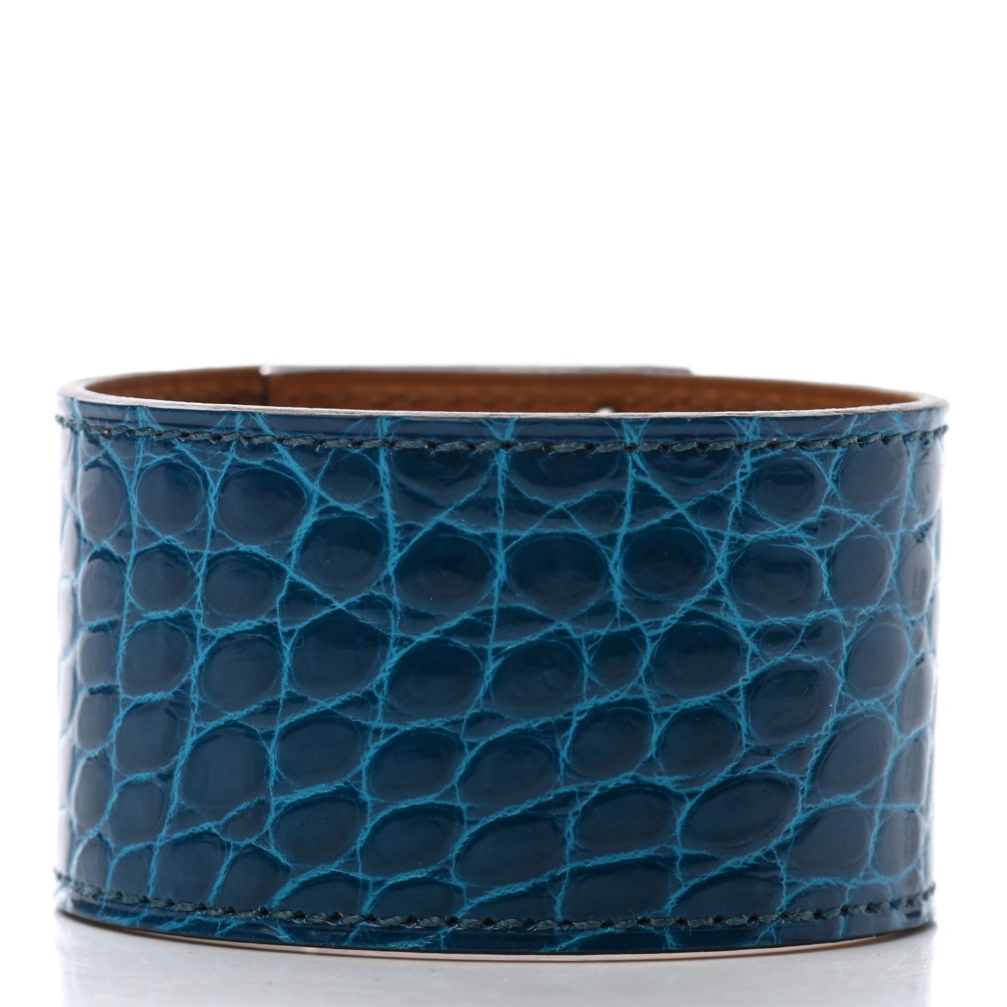 Shiny Alligator Kelly Dog Bracelet T2 Bleu Izmir