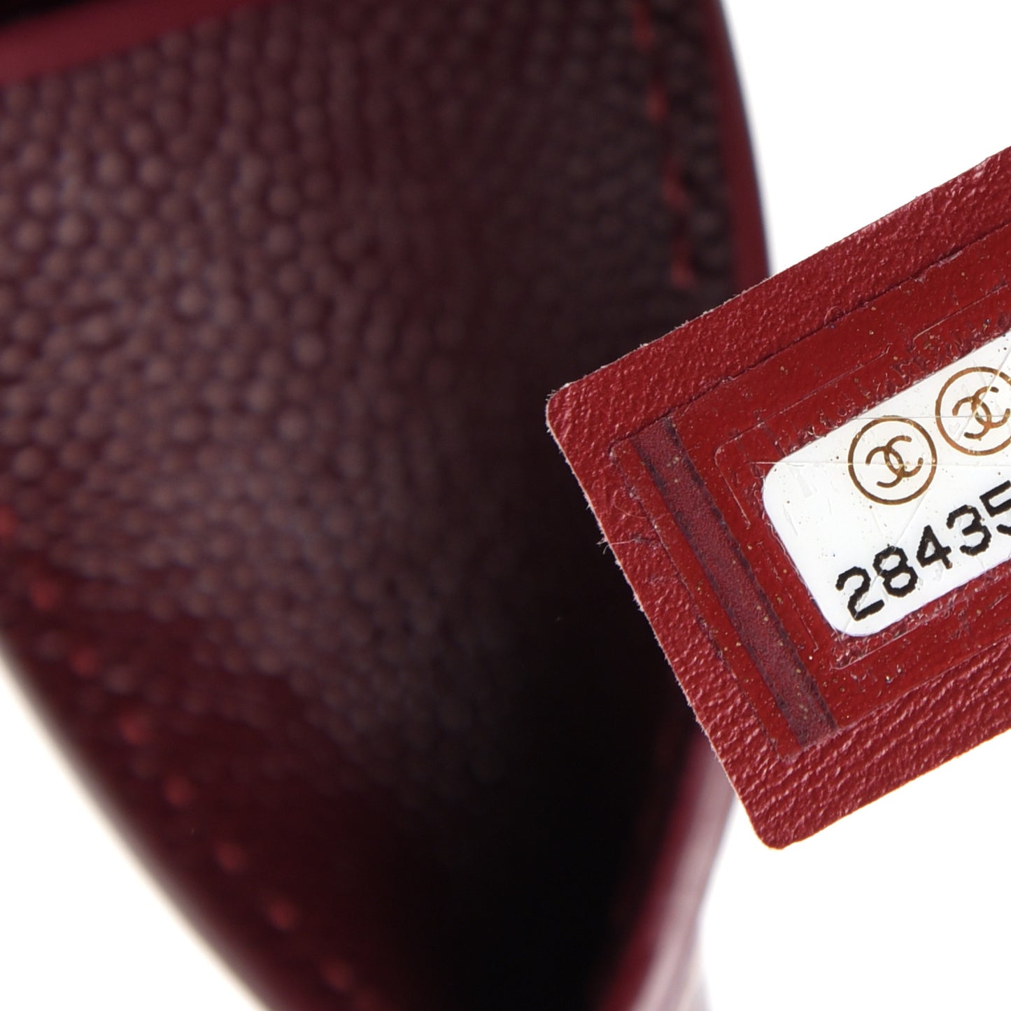 Caviar Small Studded Deauville Tote Burgundy