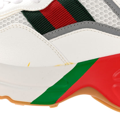 Gucci Lavaredo Eco Fabric Mesh Web Womens Rhyton Reflective Sneakers 36.5 Great White Green Red Silver 9 of 12