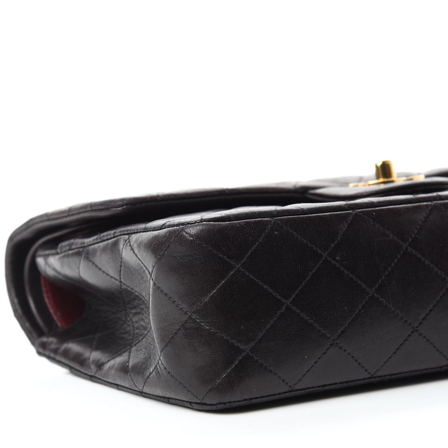 Lambskin Quilted Medium Double Flap Black