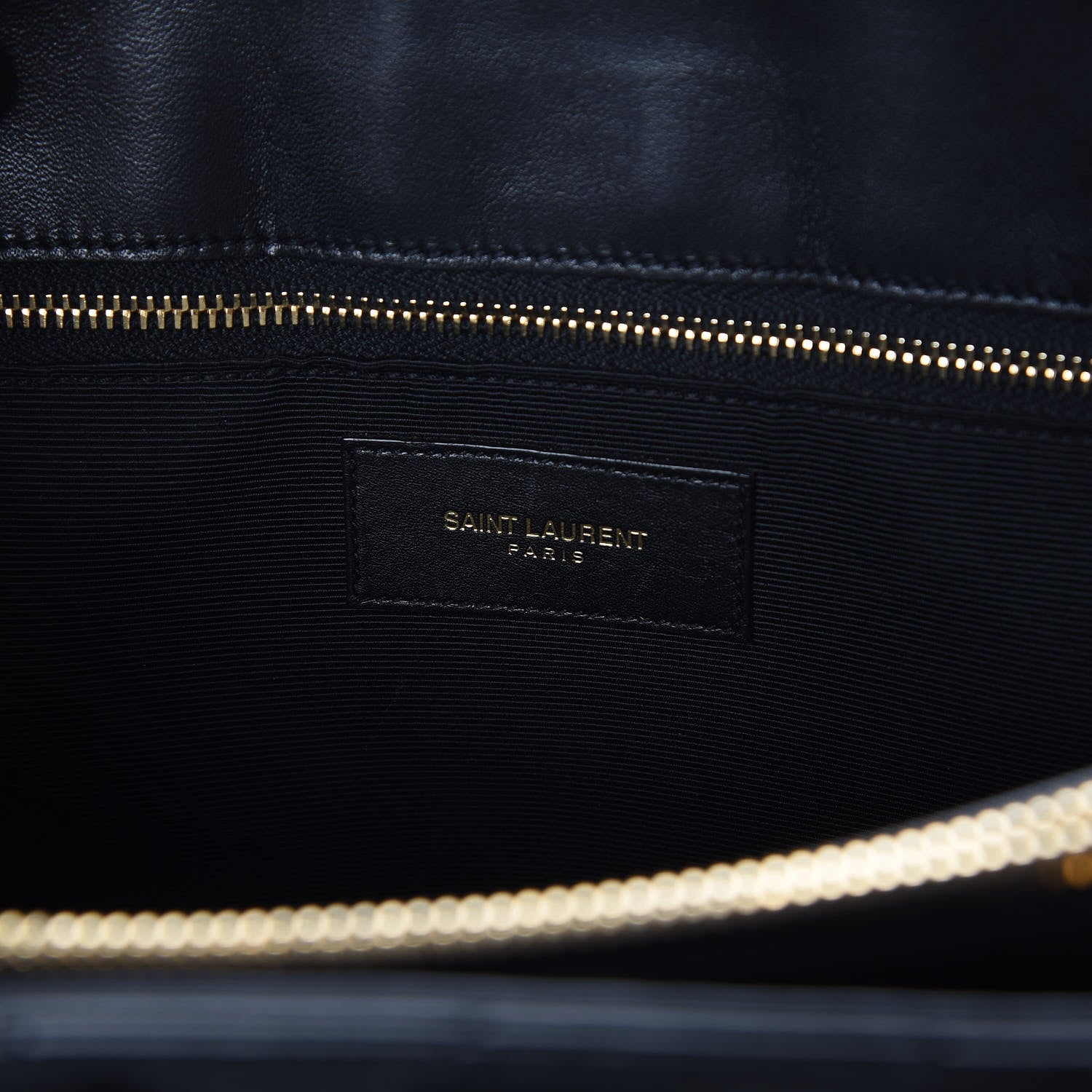 Saint Laurent Grain De Poudre Matelasse Chevron Monogram Shopping Bag Black 7 of 9