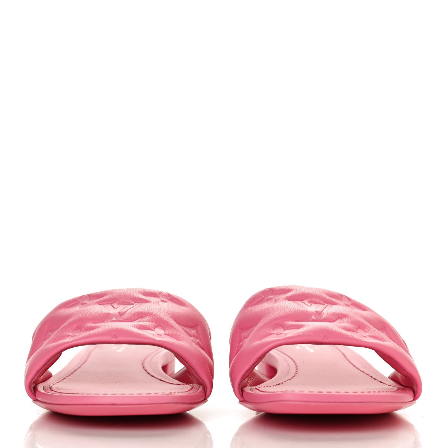 Louis Vuitton Lambskin Embossed Monogram Revival Flat Mules 36 Rose Pop 2 of 10