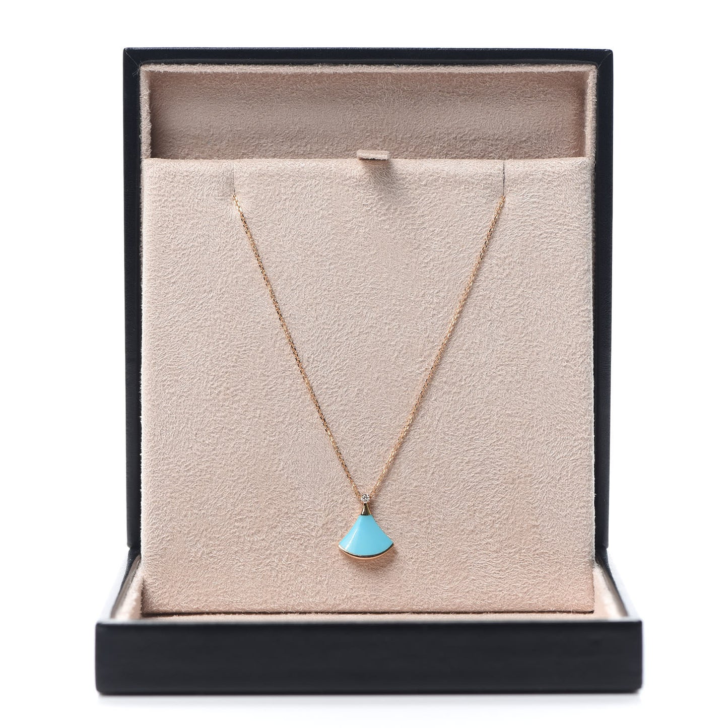 18K Rose Gold Diamond Turquoise Divas' Dream Pendant Necklace