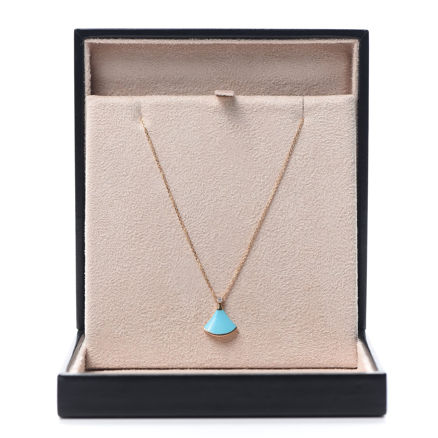 Bulgari 18K Rose Gold Diamond Turquoise Divas' Dream Pendant Necklace 7 of 7