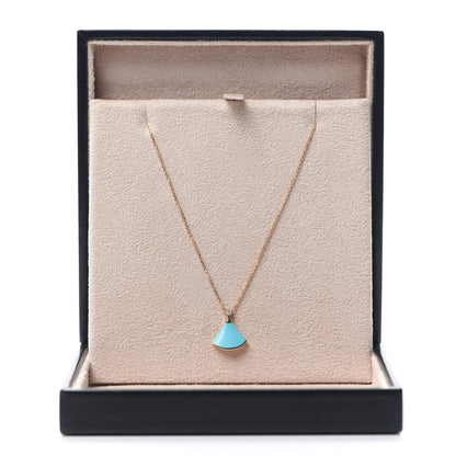 Bulgari 18K Rose Gold Diamond Turquoise Divas' Dream Pendant Necklace 7 of 7