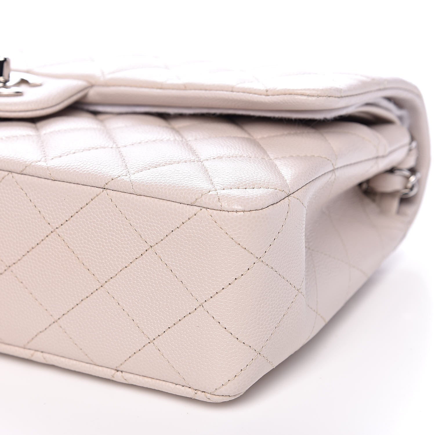 Chanel Caviar Quilted Medium Double Flap Ivory 10 of 11