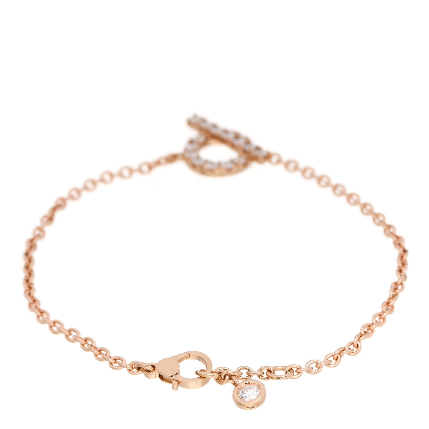 Hermes 18K Rose Gold Diamond Finesse Bracelet SH 2 of 4