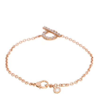 Hermes 18K Rose Gold Diamond Finesse Bracelet SH 2 of 4