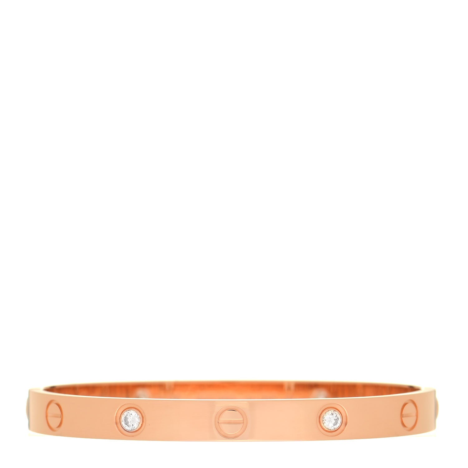 Cartier 18K Pink Gold 4 Diamond LOVE Bracelet 16 3 of 6