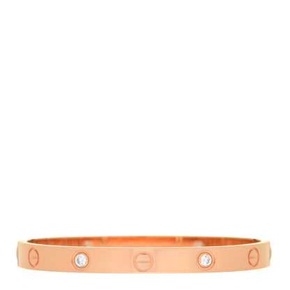 Cartier 18K Pink Gold 4 Diamond LOVE Bracelet 16 3 of 6