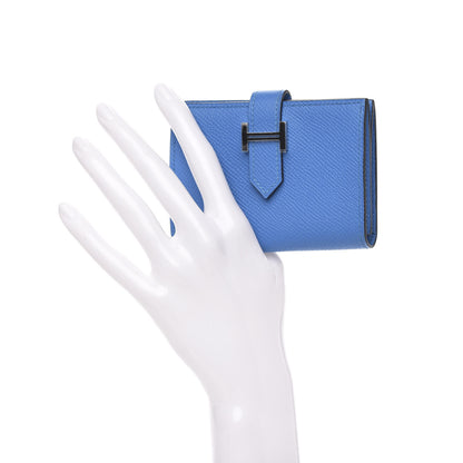 Hermes Epsom Bearn Card Holder Wallet Bleu Paradis 2 of 7