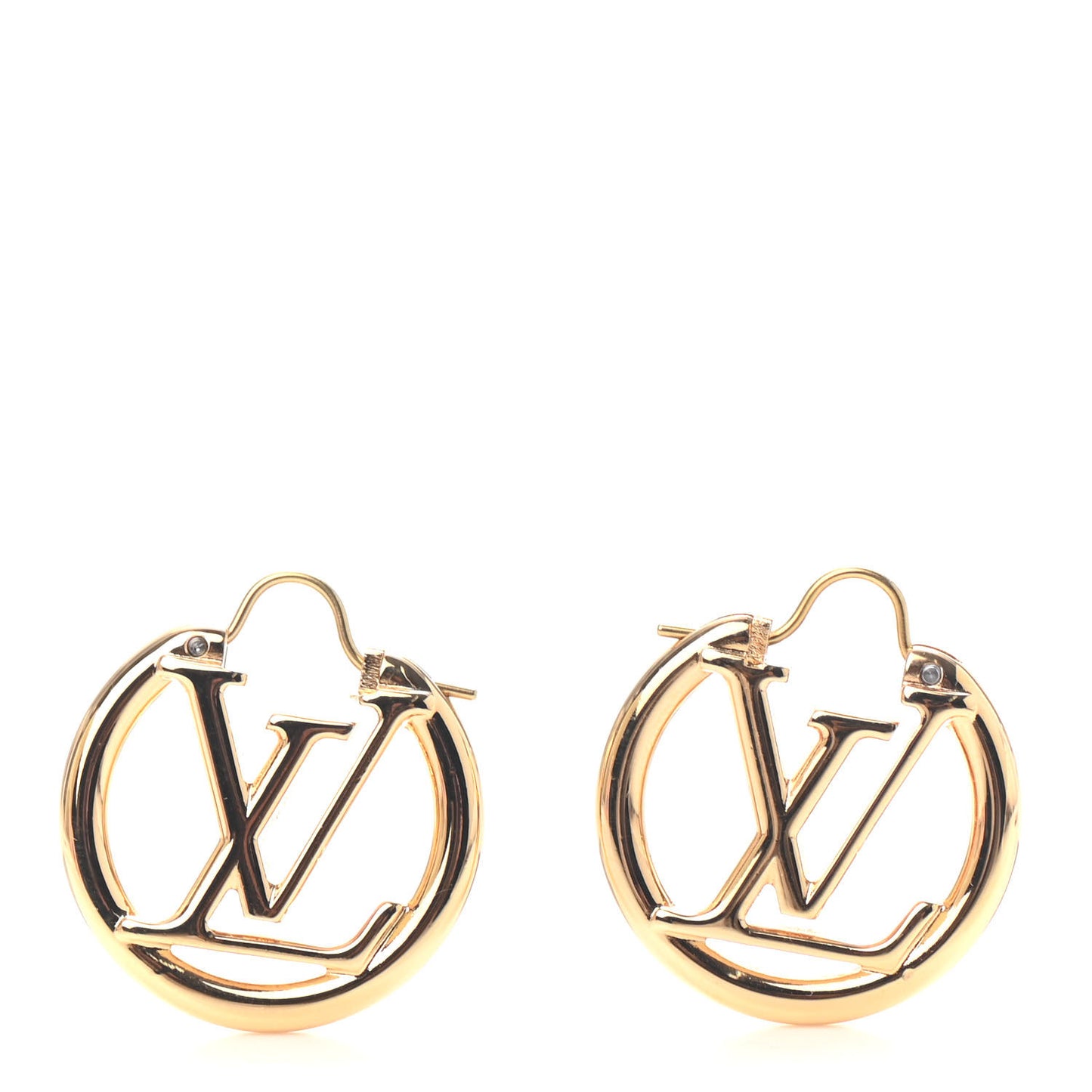 Metal Small Louise Hoop Earrings Gold