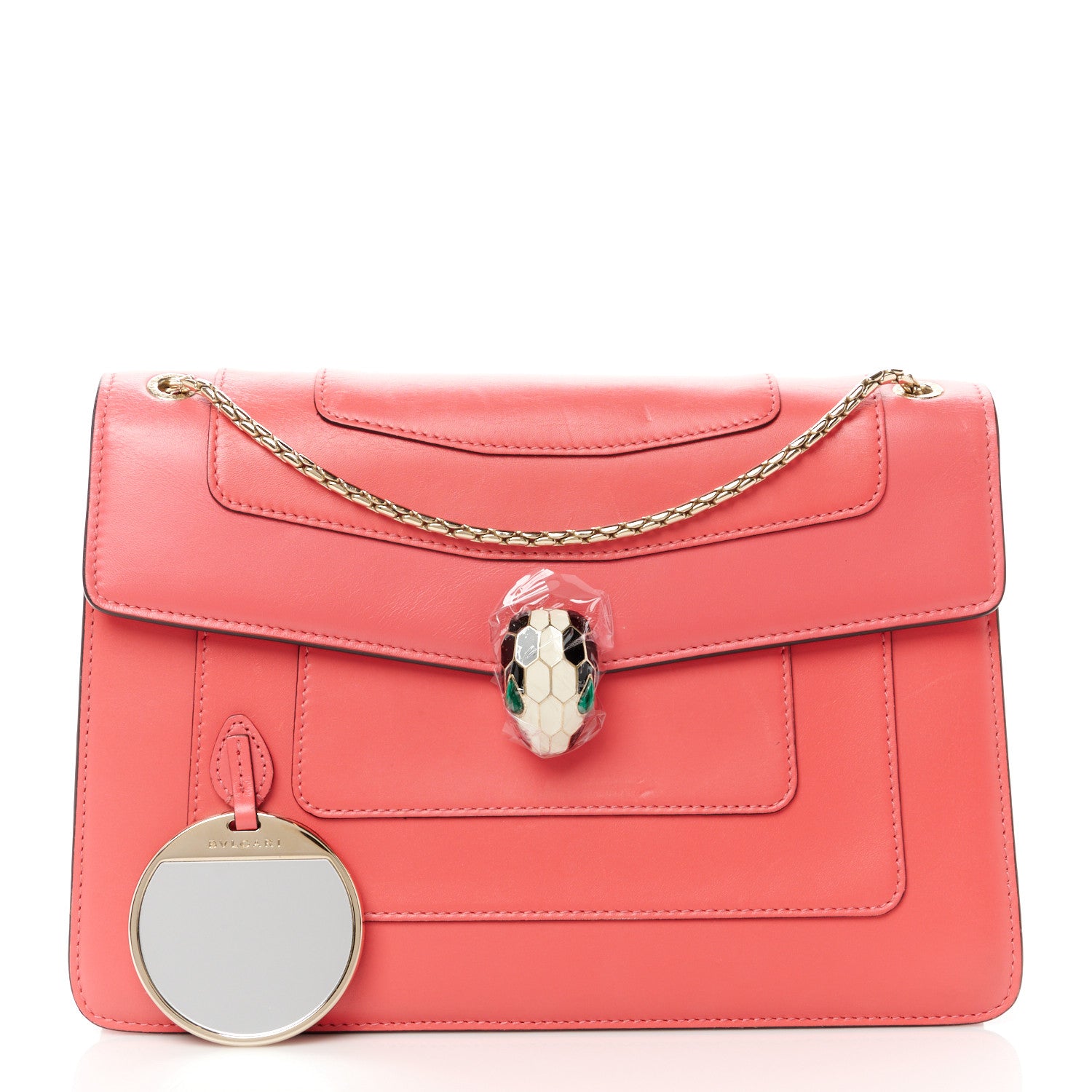 Bulgari Calfskin Serpenti Forever Shoulder Bag Pink 3 of 13