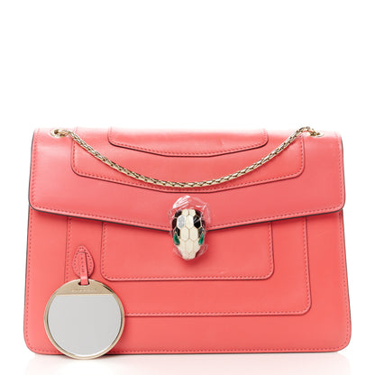 Bulgari Calfskin Serpenti Forever Shoulder Bag Pink 3 of 13