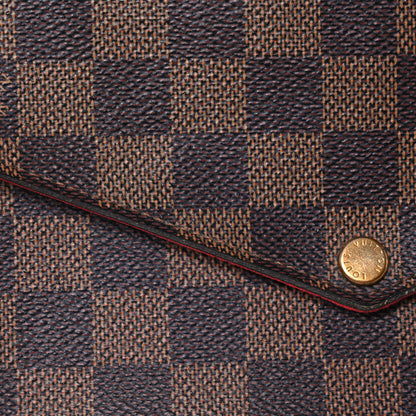 Louis Vuitton Damier Ebene Pochette Felicie Chain Wallet 9 of 14
