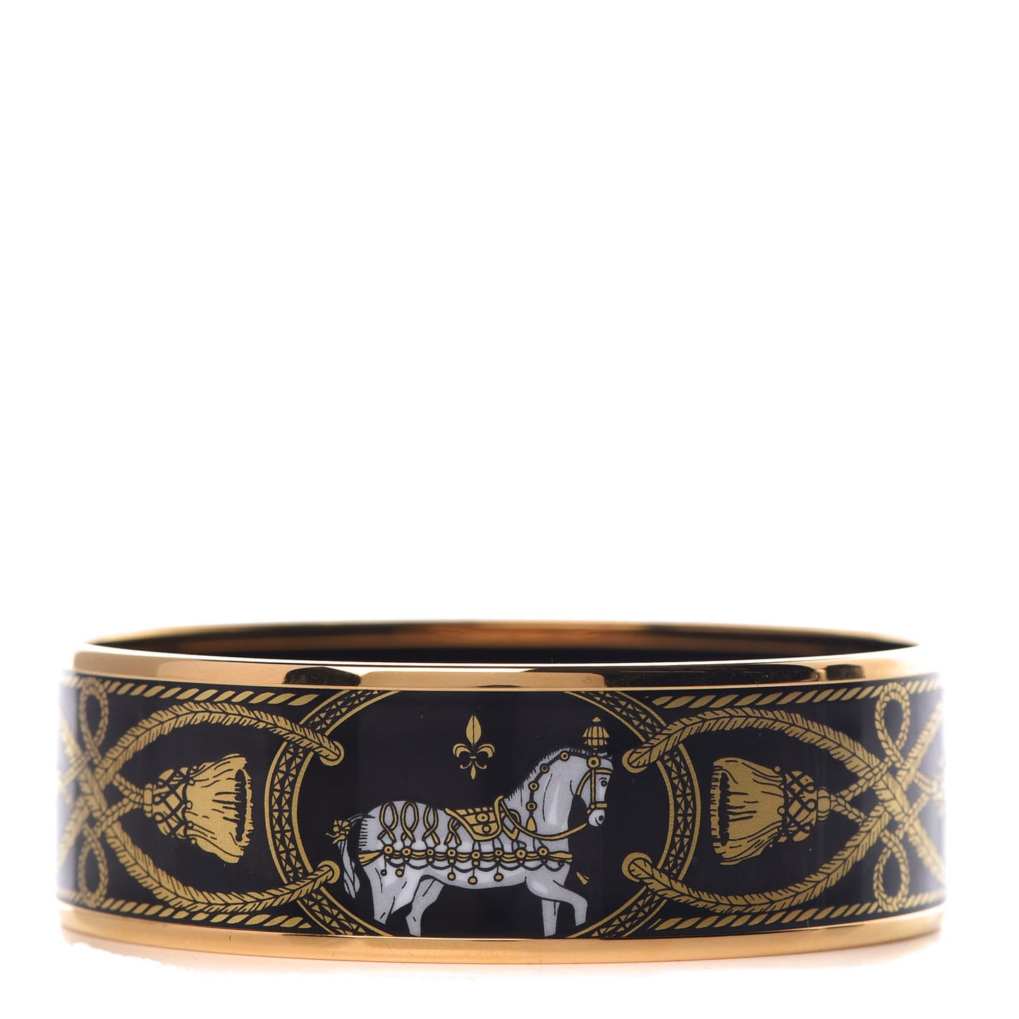 Enamel Printed Wide Grand Apparat Bracelet 62 Black