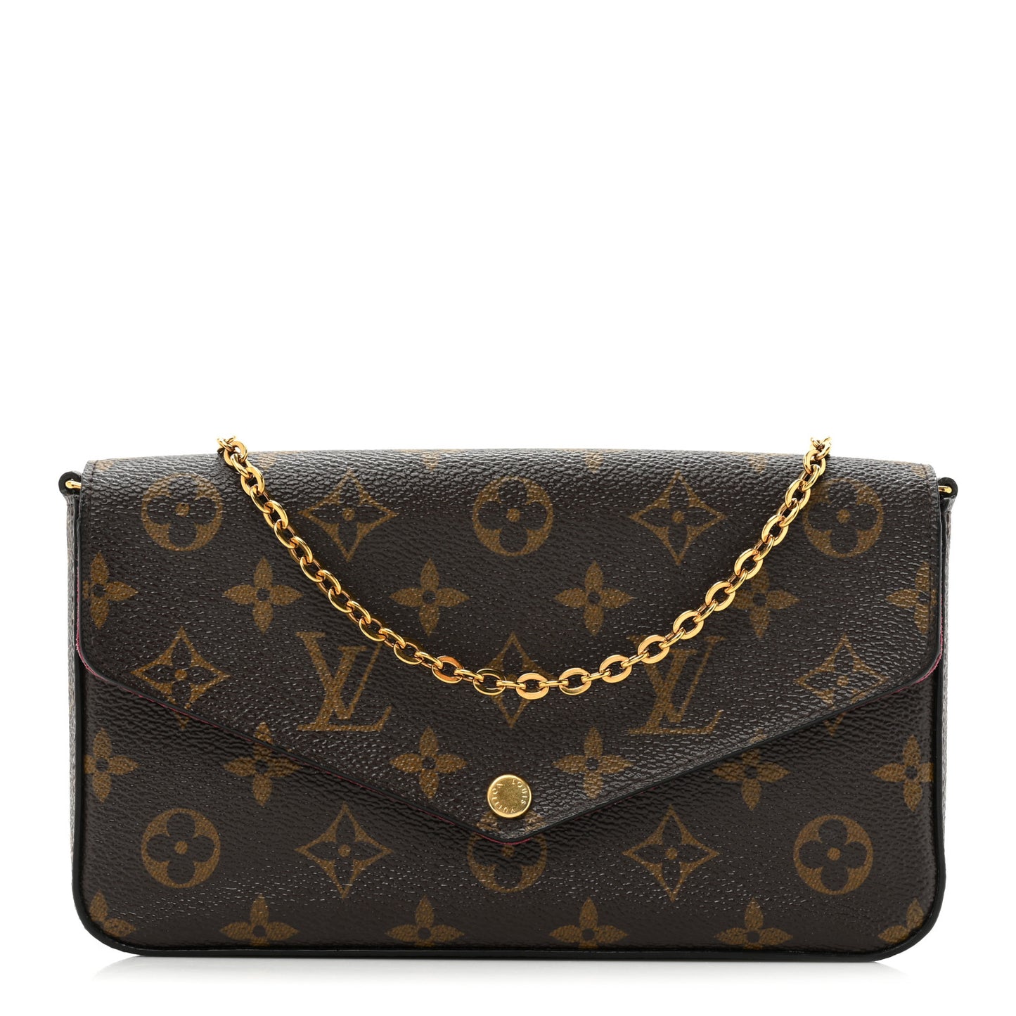 Monogram Pochette Felicie Chain Wallet Fuchsia