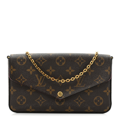 Louis Vuitton Monogram Pochette Felicie Chain Wallet Fuchsia 1 of 15